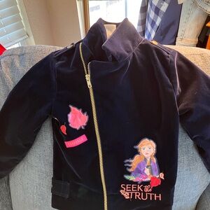 Disney Navy Blue Kids Jacket with Elsa Design. In perfect condition like new